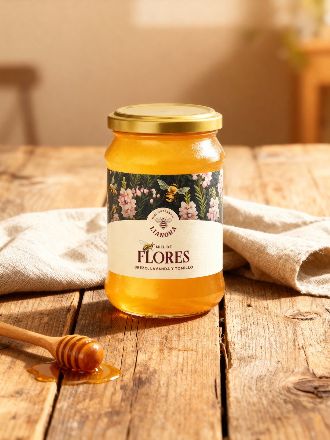 Tarro de miel de flores Lianora