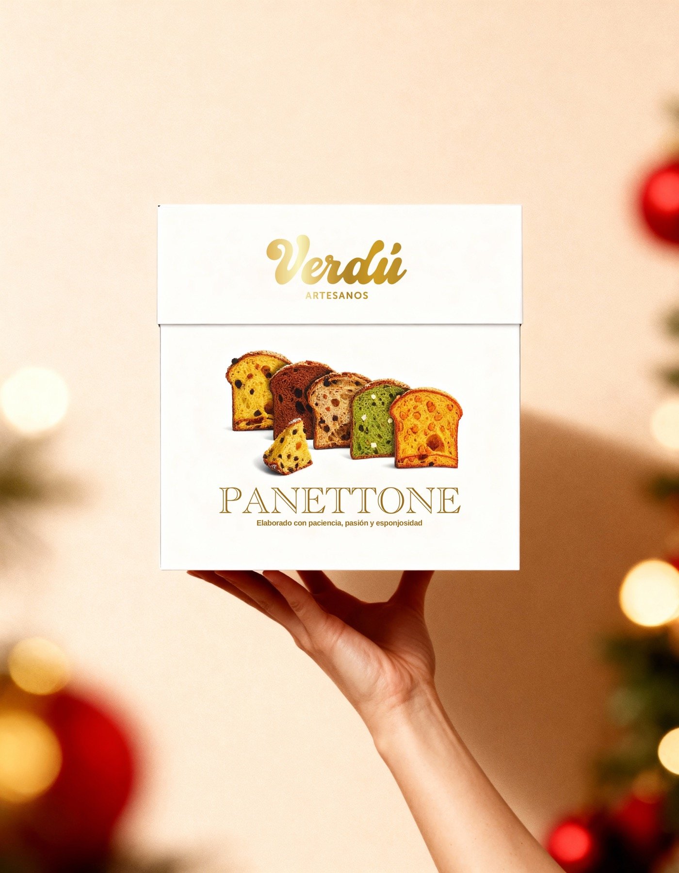 Caja de panettone de Verdú con variedad de sabores